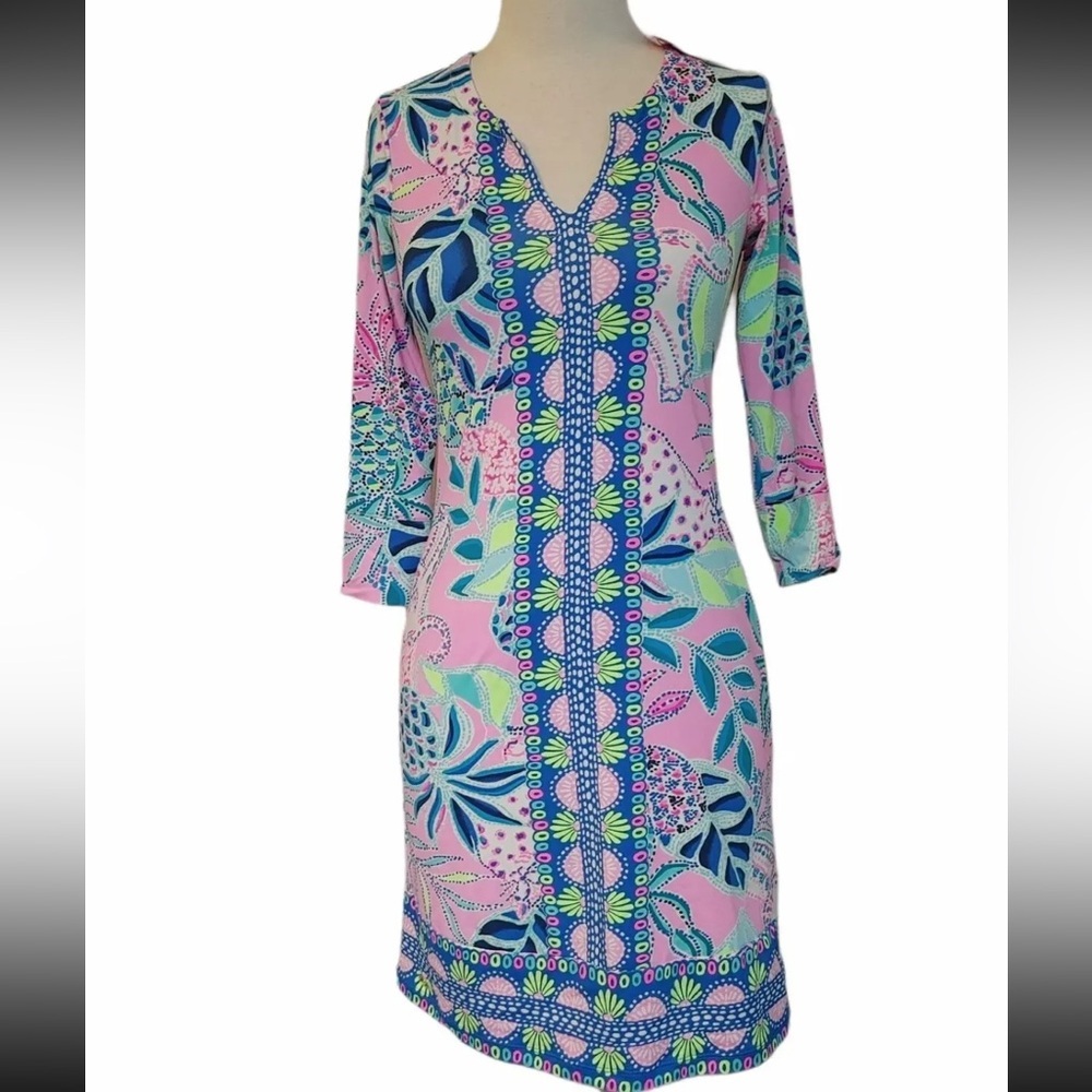 Lilly Pulitzer x Meryl Chilly Lilly Bold Floral Neon Tennis Dress